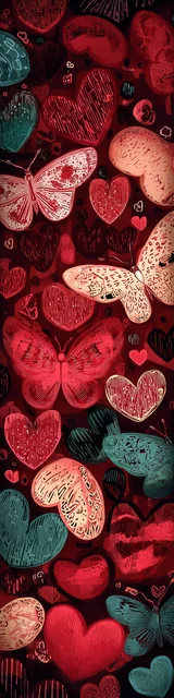 Free butterfly bookmarks of a butterfly with hearts